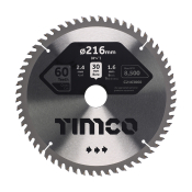 216x30x60T Circular Saw Blade Wood/Board Timco