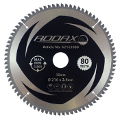 216x30x80T Circular Saw Blade Minus 5 Degree Aluminium Fine Cut Timco