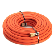 6mm Propane Fitted Hose 20Mtr 3/8inch Check Valve Orange
