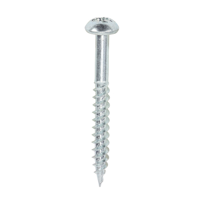 No6x11/4 Pozi Round Twin Threaded Woodscrew Zinc Plated Pack 200
