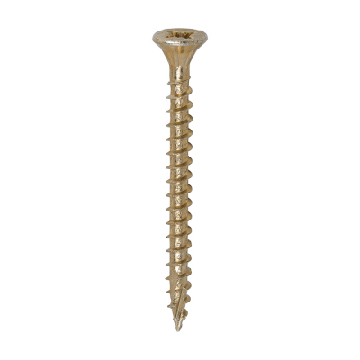 4.0x45 Pozi Countersunk Multi Purpose Screw Zinc & Yellow Plated Timco C2 Range Pack 200