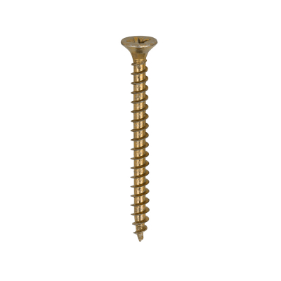 4x45 Pozi Countersunk Chipboard Screw Zinc & Yellow Plated Timco Solo Range Pack 200