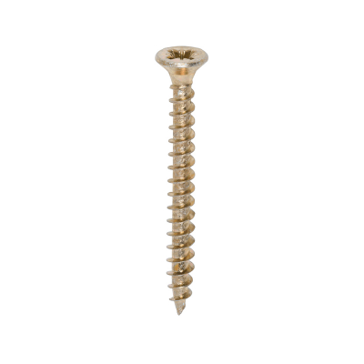 4.5x45 Pozi Countersunk Chipboard Screw Zinc & Yellow Plated Timco Solo Range Pack 200