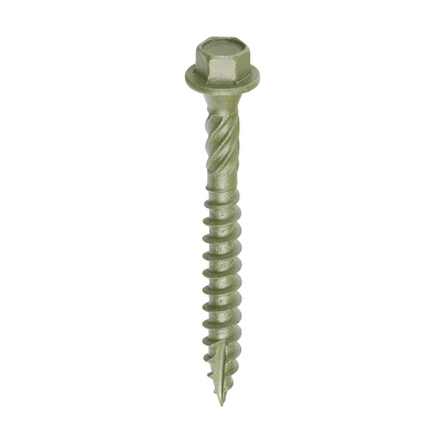 6.7x60 Hex Countersunk Timber Screw Green Pack 50