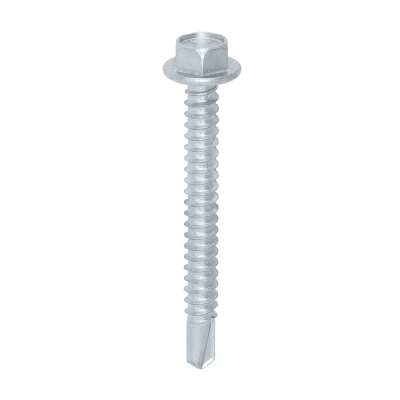 5.5x50 Hex Metal to Light Section Steel S/D Exterior Screw Steel/Silver Pack 100