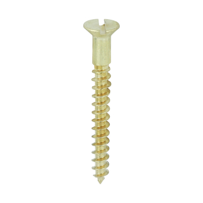 No8x11/2 Slotted Countersunk Woodscrew Brass Pack 200