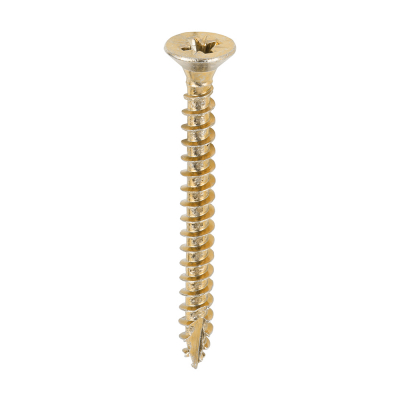 4.0x40 Pozi Countersunk Multi Purpose Screw Zinc & Yellow Plated Timco Classic Range Pack 200