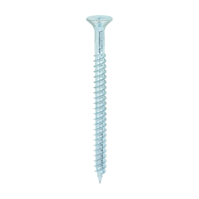 No10x21/2 Pozi Countersunk Twin Threaded Woodscrew Zinc Plated Pack 200