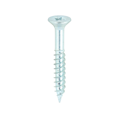 No8x11/4 Pozi Countersunk Twin Threaded Woodscrew Zinc Plated Pack 200