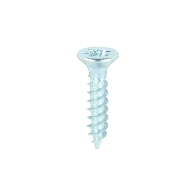 No8x3/4 Pozi Countersunk Twin Threaded Woodscrew Zinc Plated Pack 200
