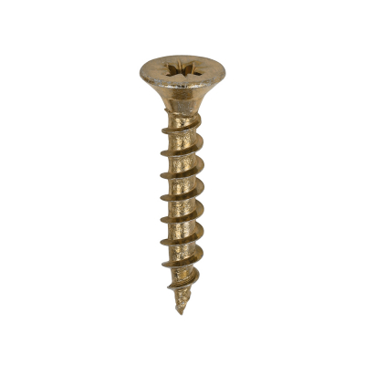 5x30 Pozi Countersunk Chipboard Screw Zinc & Yellow Plated Timco Solo Range Pack 200