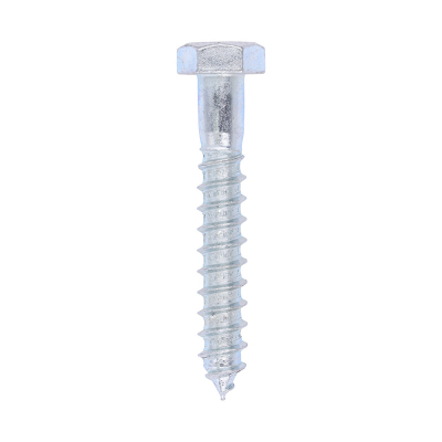 12x80 Coachscrew DIN 571 Zinc Plated Pack 25