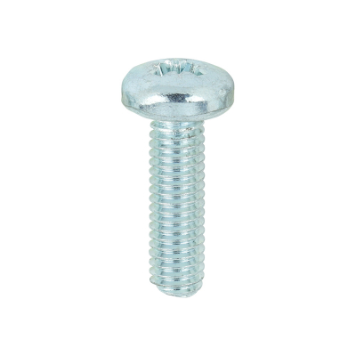 M6x20 Pozi Pan Screw DIN 7985 Zinc Plated Pack 100