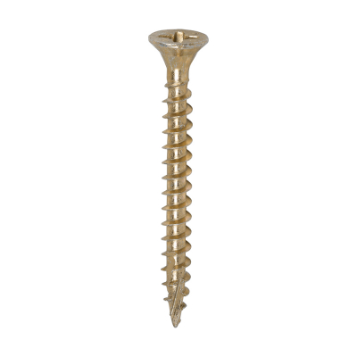 4.0x50 Pozi Countersunk Multi Purpose Screw Zinc & Yellow Plated Timco C2 Range Pack 1000