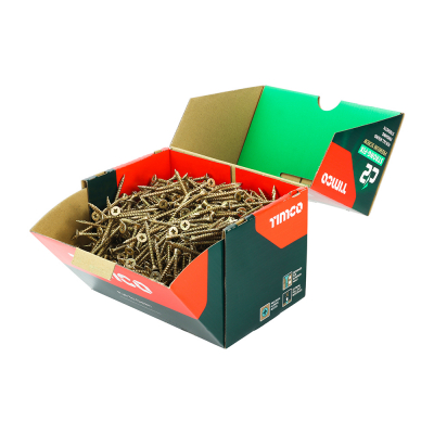 5.0x50 Pozi Countersunk Multi Purpose Screw Zinc & Yellow Plated Timco C2 Range Pack 1000