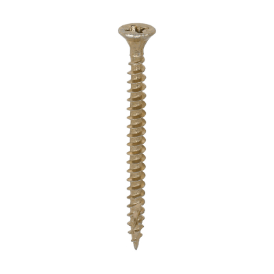 4.0x50 Pozi Countersunk Multi Purpose Screw Zinc & Yellow Plated Timco C2 Range Pack 800