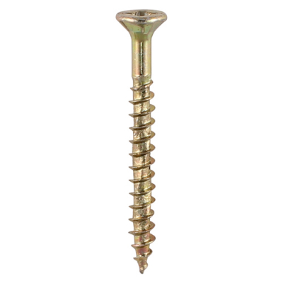 4.5x30 Pozi Countersunk Multi Purpose Screw Zinc & Yellow Plated Timco Velocity Range Pack 200