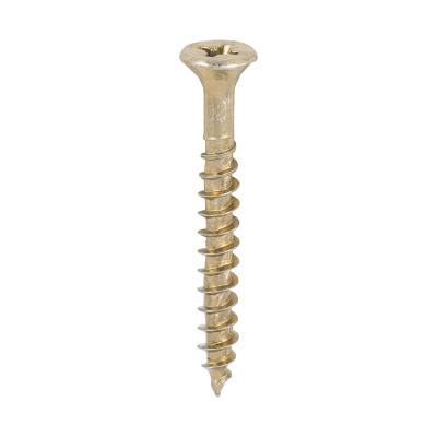 4.5x40 Pozi Countersunk Multi Purpose Screw Zinc & Yellow Plated Timco Velocity Range Pack 200