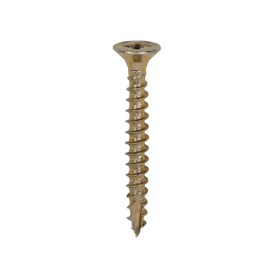 3.0x25 Pozi Countersunk Multi Purpose Screw Zinc & Yellow Plated Timco Classic Range Pack 200