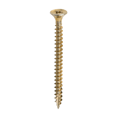 4.5x55 Pozi Countersunk Multi Purpose Screw Zinc & Yellow Plated Timco Classic Range Pack 200