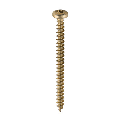 4.0x50 Pozi Pan Multi Purpose Screw Zinc & Yellow Plated Timco Classic Range Pack 200
