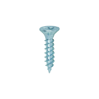 No6x5/8 Pozi Countersunk Twin Threaded Woodscrew Zinc Plated Pack 200