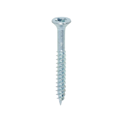 No6x11/4 Pozi Countersunk Twin Threaded Woodscrew Zinc Plated Pack 200