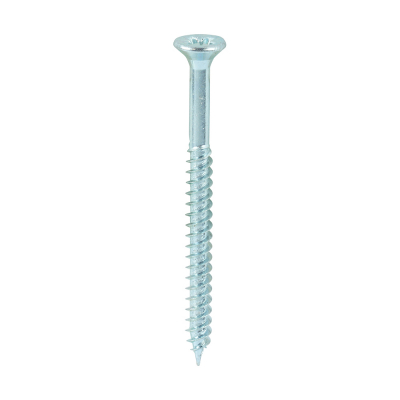 No6x13/4 Pozi Countersunk Twin Threaded Woodscrew Zinc Plated Pack 200