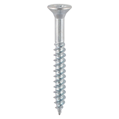 No12x3 Pozi Countersunk Twin Threaded Woodscrew Zinc Plated Pack 100