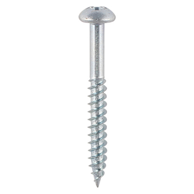 No8x1/2 Pozi Round Twin Threaded Woodscrew Zinc Plated Pack 200
