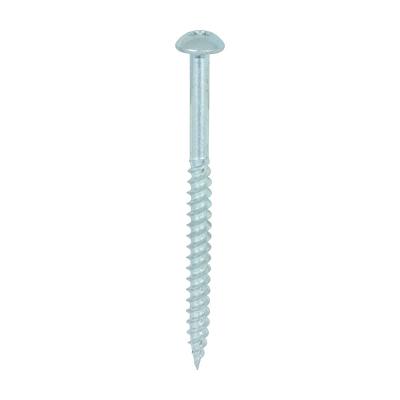 No10x21/2 Pozi Round Twin Threaded Woodscrew Zinc Plated Pack 200