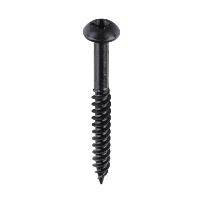 No8x11/2 Pozi Round Woodscrew BLACKJAX Pack 200