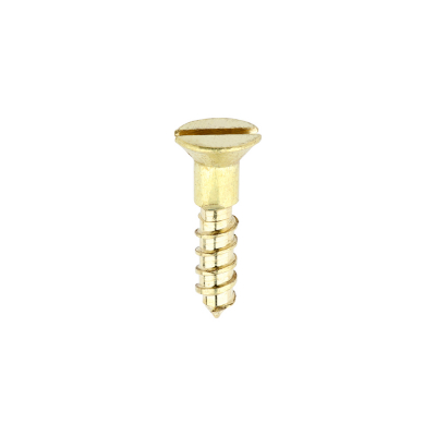 No2x3/8 Slotted Countersunk Woodscrew Brass Pack 200