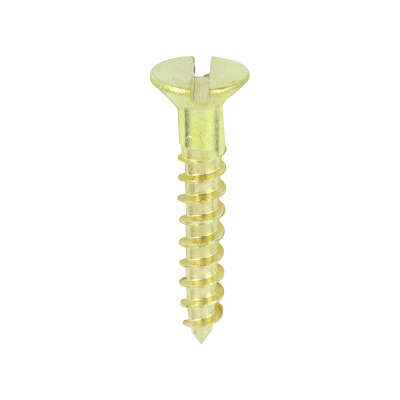 No4x5/8 Slotted Countersunk Woodscrew Brass Pack 200