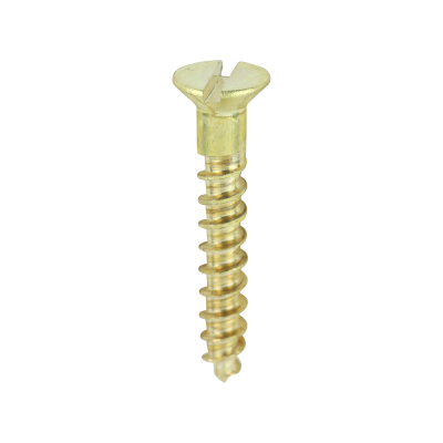 No4x3/4 Slotted Countersunk Woodscrew Brass Pack 200