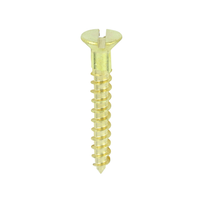 No6x1 Slotted Countersunk Woodscrew Brass Pack 200