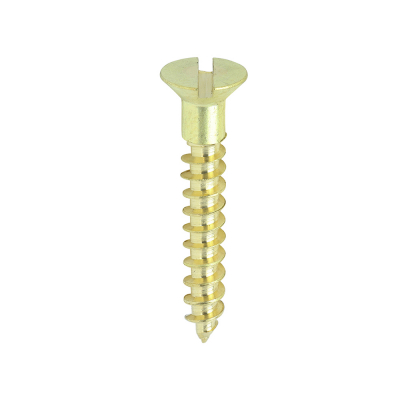 No7x1 Slotted Countersunk Woodscrew Brass Pack 200