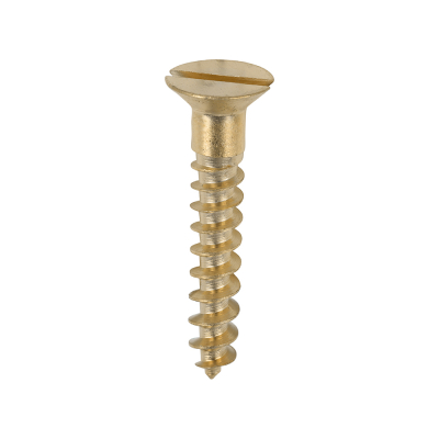 No8x1 Slotted Countersunk Woodscrew Brass Pack 200