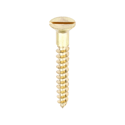 No10x11/2 Slotted Countersunk Woodscrew Brass Pack 200