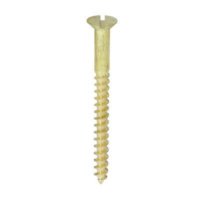 No12x21/2 Slotted Countersunk Woodscrew Brass Pack 100