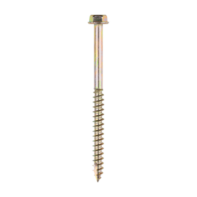 12.0x160 Advanced Flanged Coachscrew DIN 571 Zinc & Yellow Plated Pack 25