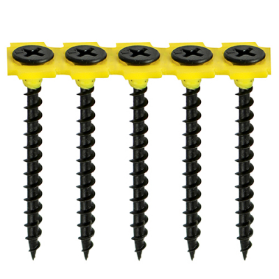 3.5x35 Collated Coarse Phillips Bugle Drywall Screw Black Pack 1000