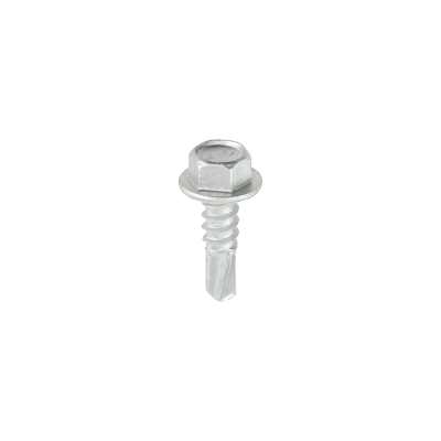 5.5x19 Hex Metal to Light Section Steel Self Drilling Exterior Screw Silver Pack 100