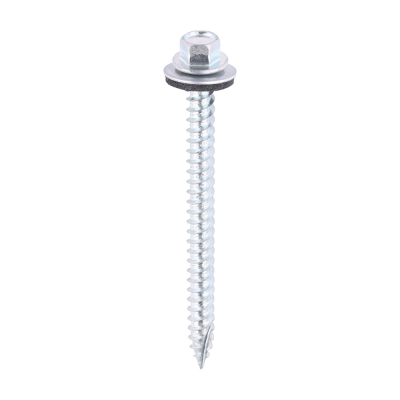 6.3x80 Hex Metal to Timber Slash Point Screw/Washer Zinc Pack 100