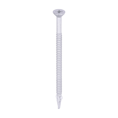 5.5x100 Countersunk Wood to Light Section Steel Wing Tipped S/D Exterior Screw Steel/Silver Pack 100