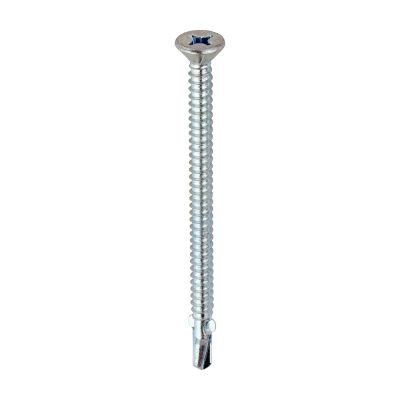 5.5x85 Phillips Countersunk Wood to Light Section Steel Wing Tipped Self Drilling Screw Zinc Plated