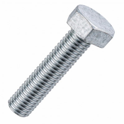 M10x20 Hex Setscrew DIN 933 Hot Dipped Galvanised Gr.8.8 Pack 200