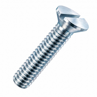 M10x25 Slotted Countersunk Screw DIN 963 Zinc Plated Pack 100