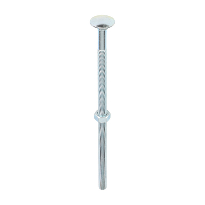 M8x180 Carriage Bolt & Nut DIN 603 Zinc Plated Gr.4.8 Pack 25
