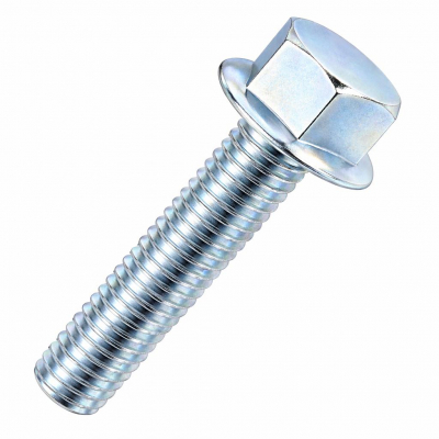 M10x60/26 Flanged Non Serrated Hex Bolt DIN 6921 Zinc Plated Gr.8.8 Pack 100